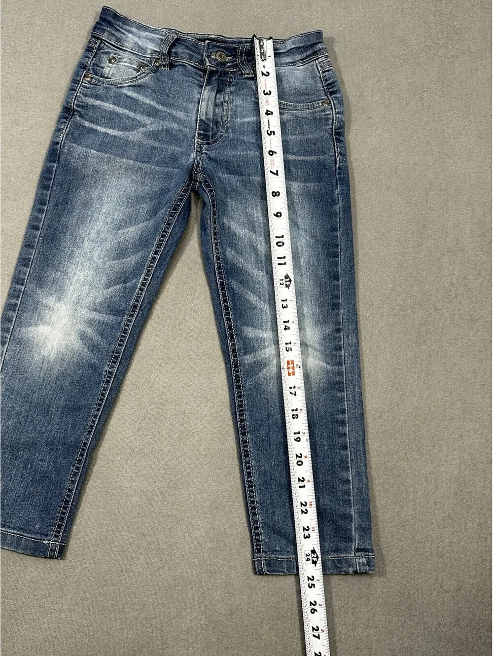 Lee Girls Skinny Fit 22x18 Straight Leg Jeans Size 6 Blue Stretch Denim